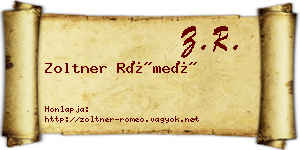 Zoltner Rómeó névjegykártya